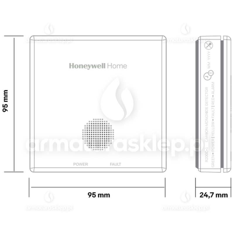 Czujnik czadu (tlenku węgla) HONEYWELL R200 CO