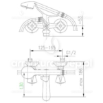 Bateria STANDARD wannowa ścienna 145 mm