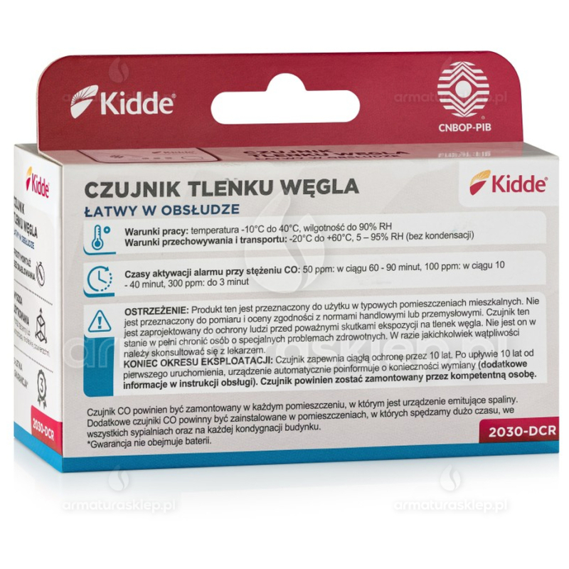 Czujnik czadu (tlenku węgla) KIDDE 2030-DCR elektrochemiczny