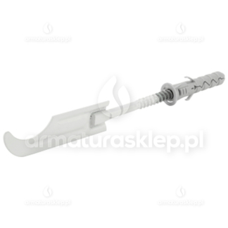 HAK grzejnika aluminiowego dyblowy, uchwyt, wieszak prosty KRÓTKI 18 cm