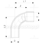 KOLANO miedziane 90° jednokielichowe 22mm VIEGA