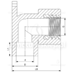 KOLANO PP-R zgrzewane z łapami fi 20 mm x 1/2 GW kolanko wieszak