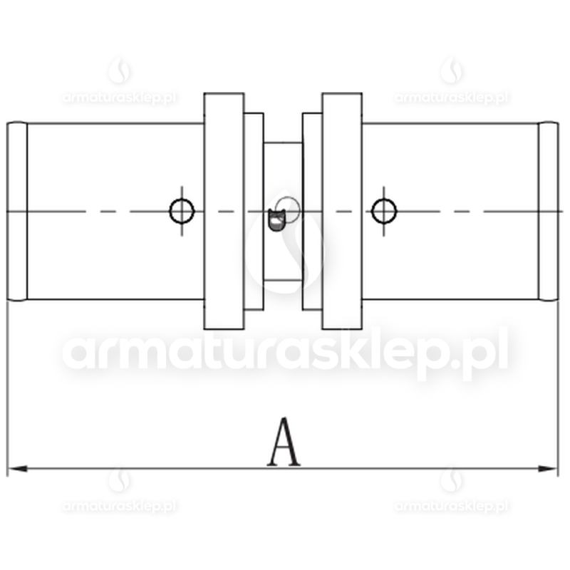 MUFA PEX zaprasowywana 25 x 25 dwuzłączka PRESS