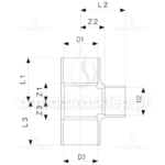 TRÓJNIK miedziany 90° redukcyjny 22x15x22 mm VIEGA