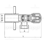 Zawór kątowy grzybkowy DIAMOND 1/2 x 3/8 CHROM