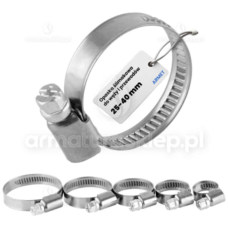 OPASKA obejma zaciskowa węża 25-40 mm ślimakowa skręcana