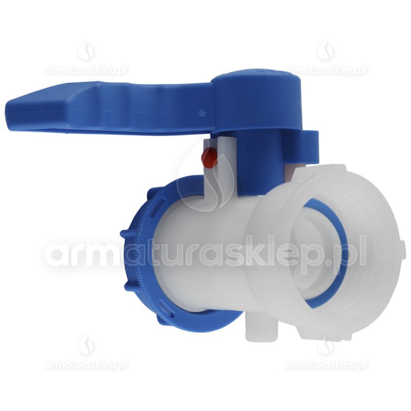 ZAWÓR motylkowy do beczki mauzera IBC 1000l S60x6 GW z wylotem S60x6 GZ