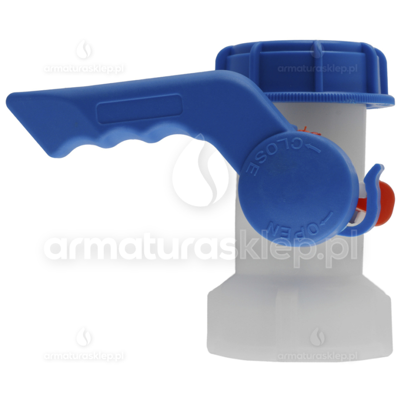ZAWÓR motylkowy do beczki mauzera IBC 1000l S60x6 GW z wylotem S60x6 GZ
