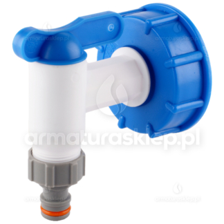 ZAWÓR PP do mauzera KRAN 3/4" x 3/4" z nakrętką S60x6 1000L IBC MAUSER
