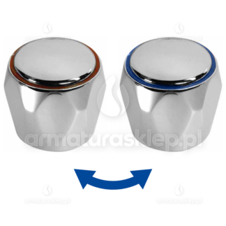 1x POKRĘTŁO baterii standardowych METALOWE CHROM B kurek do kranu