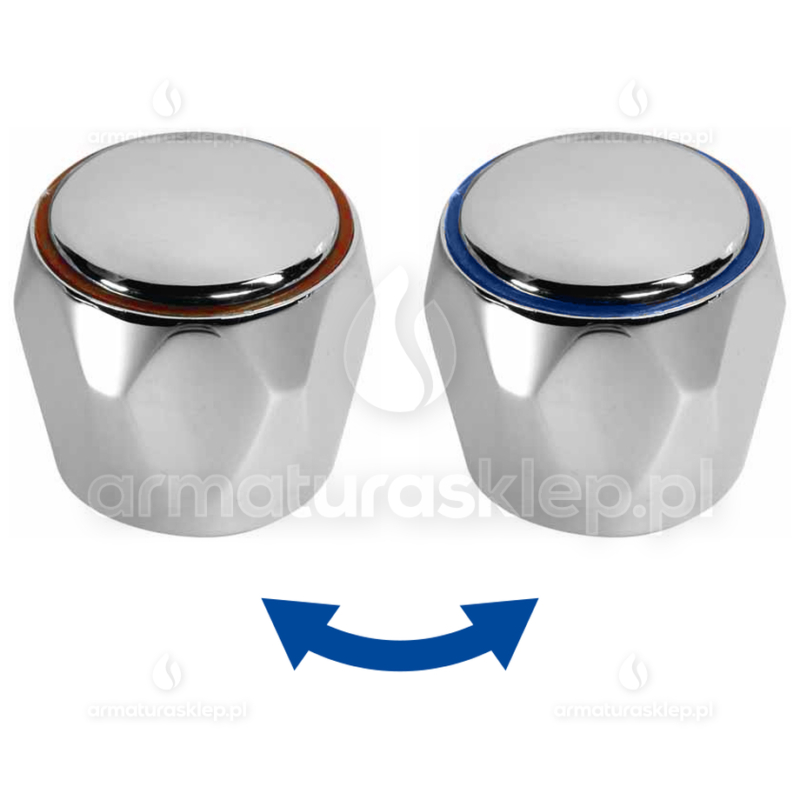 1x POKRĘTŁO baterii standardowych METALOWE CHROM B kurek do kranu