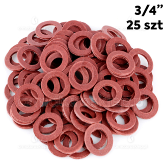 25x USZCZELKA węża wężyka fibrowa 3/4" płaska czerwona fibra