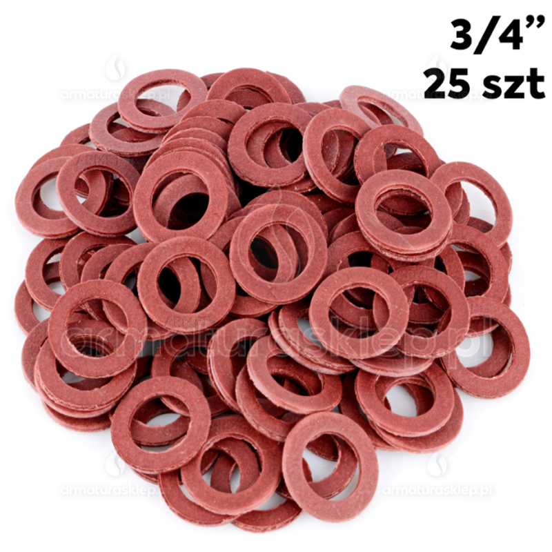 25x USZCZELKA węża wężyka fibrowa 3/4" płaska czerwona fibra