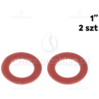 2x USZCZELKA węża wężyka fibrowa 1" płaska czerwona fibra