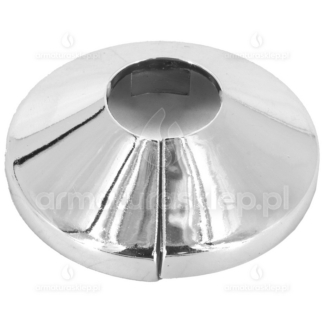 ROZETA maskująca PCV do rur pojedyncza chrom 18mm