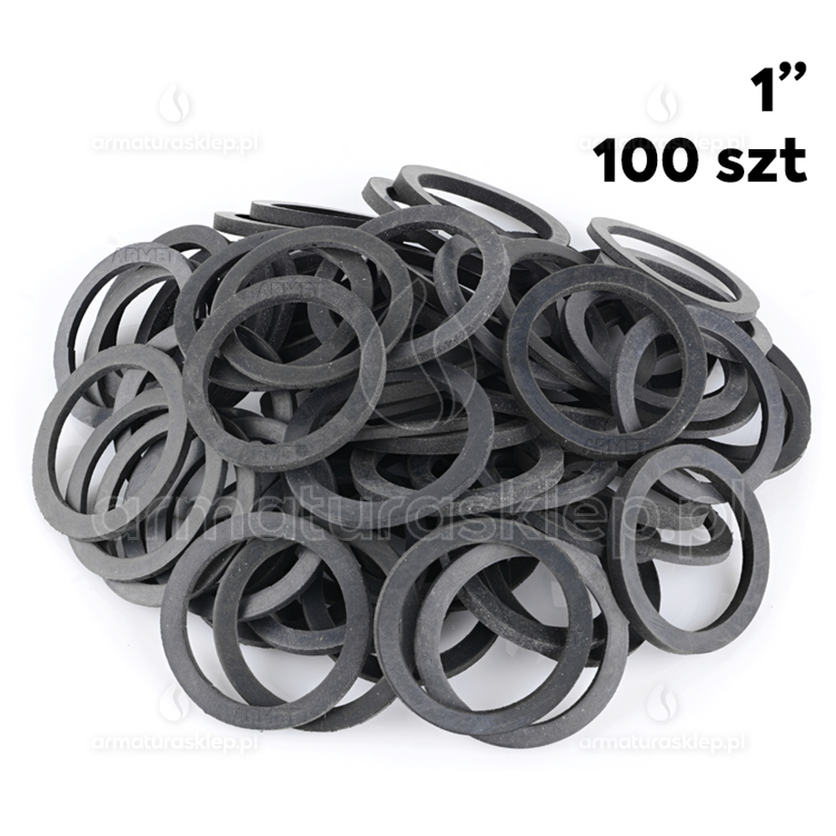 100x USZCZELKA wodomierza gumowa 1" płaska guma