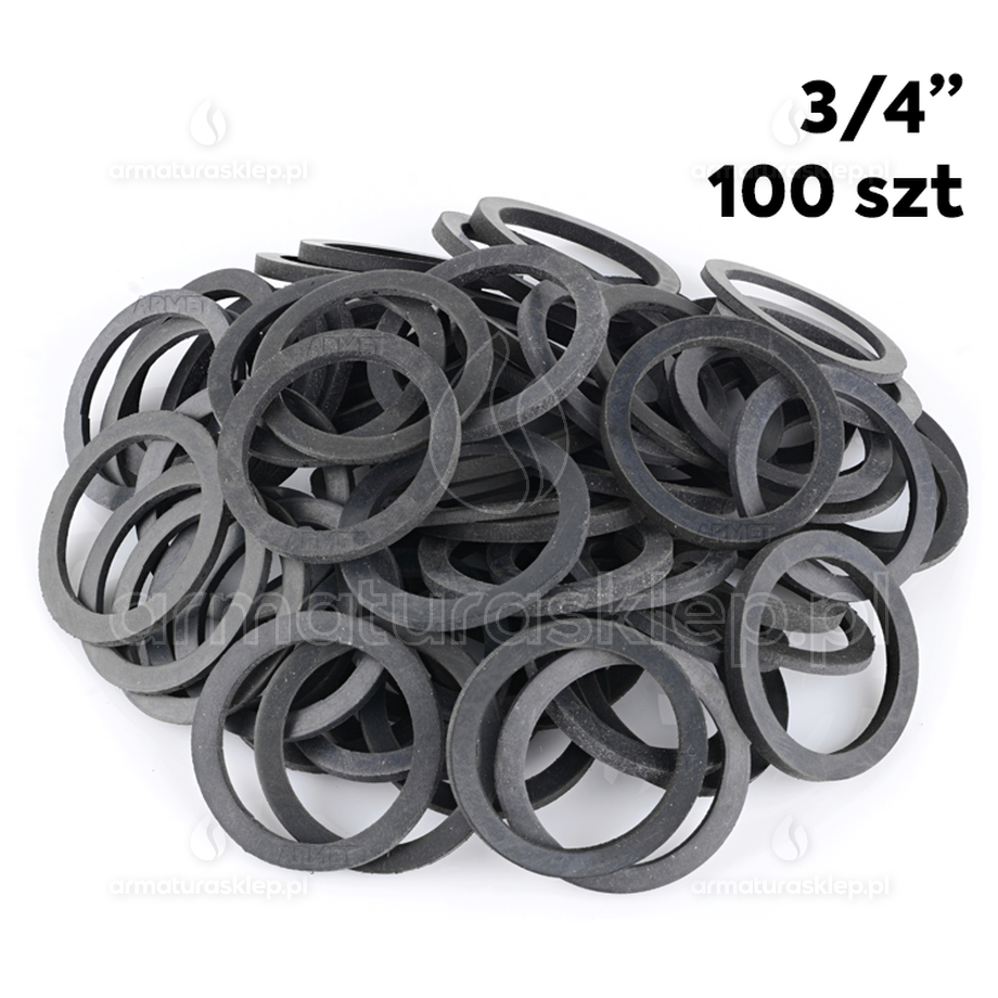 100x USZCZELKA wodomierza gumowa 3/4" płaska guma