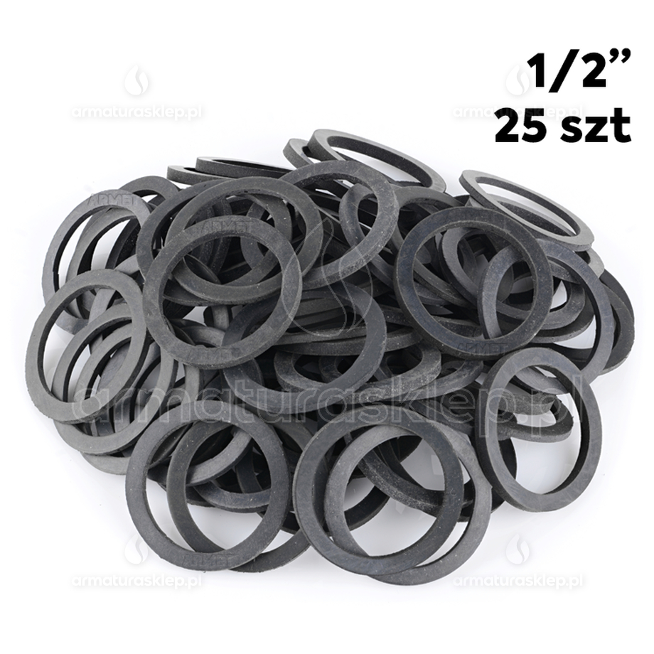 25x USZCZELKA wodomierza gumowa 1/2" płaska guma