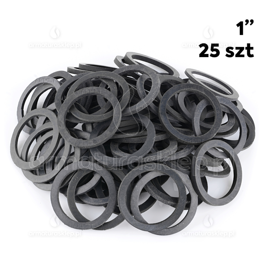 25x USZCZELKA wodomierza gumowa 1" płaska guma