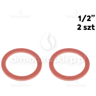 2x USZCZELKA wodomierza fibrowa 1/2" płaska czerwona fibra