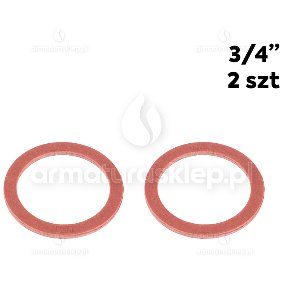 2x USZCZELKA wodomierza fibrowa 3/4" płaska czerwona fibra