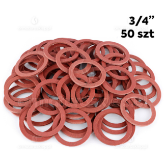 50x USZCZELKA wodomierza fibrowa 3/4" płaska czerwona fibra