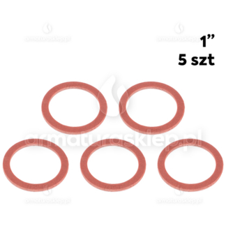 5x USZCZELKA wodomierza fibrowa 1" płaska czerwona fibra