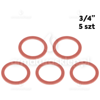 5x USZCZELKA wodomierza fibrowa 3/4" płaska czerwona fibra