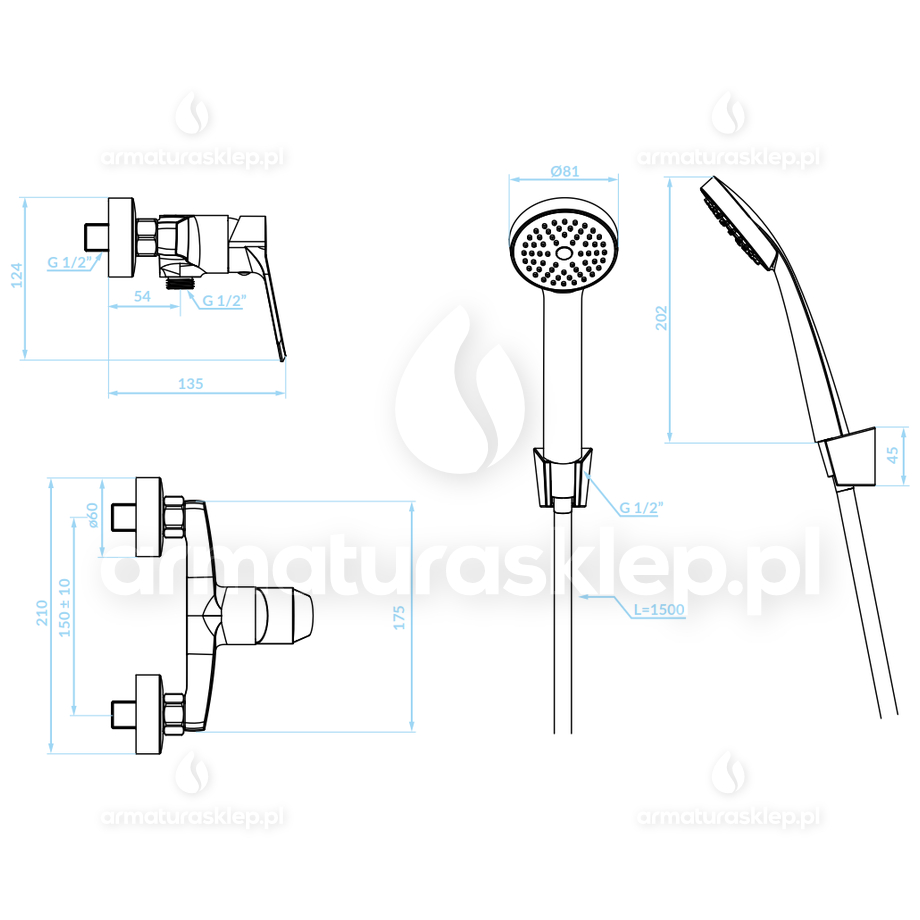 BATERIA natryskowa ATEZ z zestawem natryskowym BTK_041D