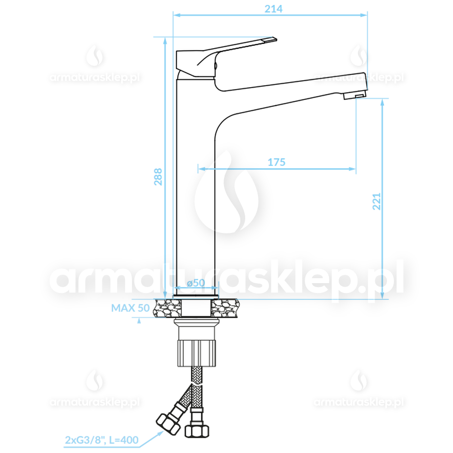BATERIA umywalkowa stojąca ATEZ nablatowa BTK_02NA
