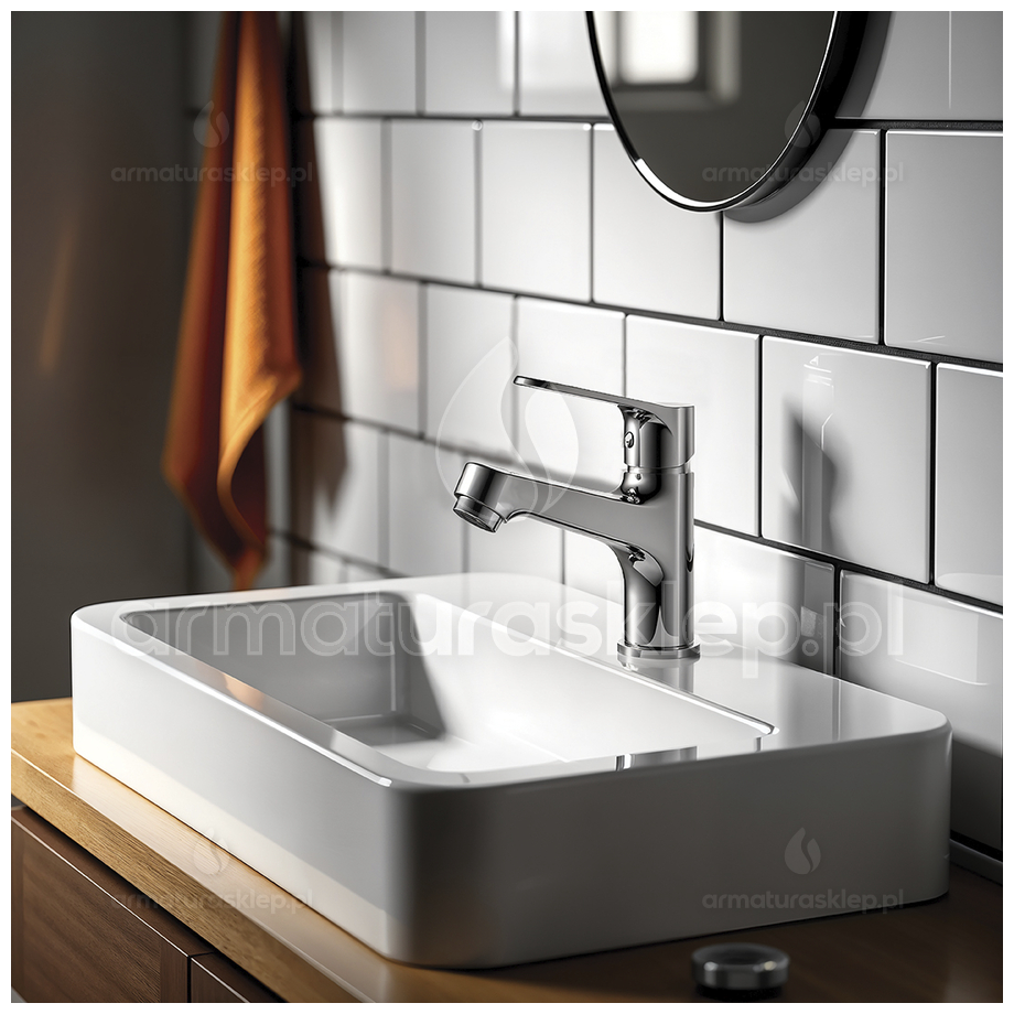 BATERIA umywalkowa stojąca ATEZ z korkiem BTK_022D