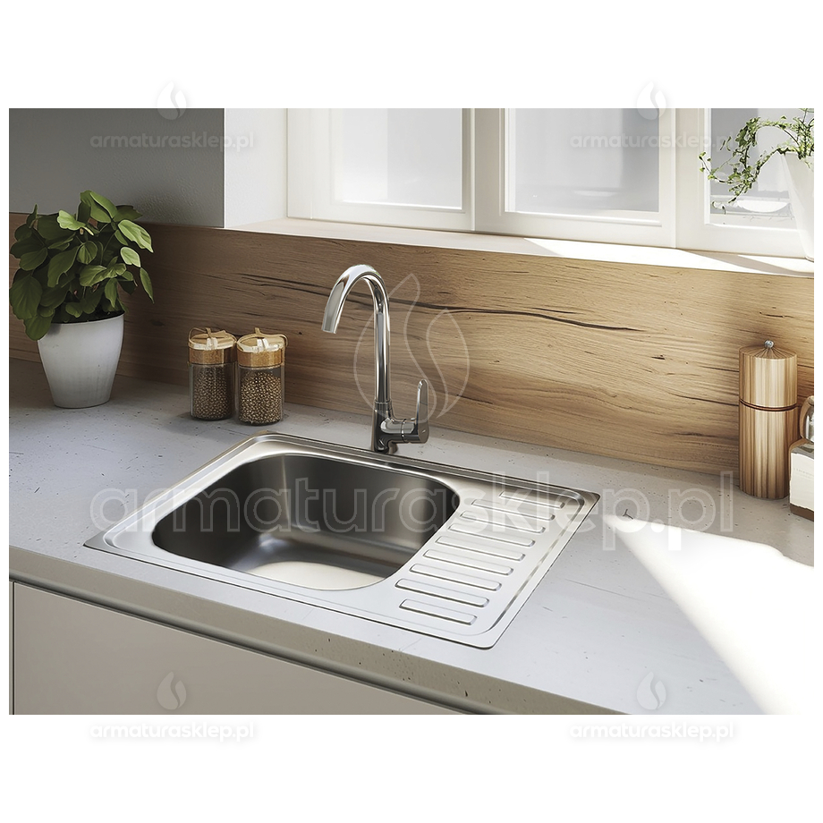 BATERIA zlewozmywakowa stojąca ATEZ z wylewką U BTK_068D