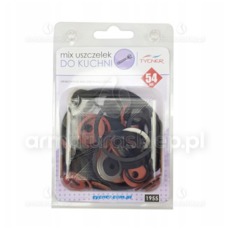 ZESTAW uszczelek do kuchni blister 54 elementy uszczelki woda+gaz