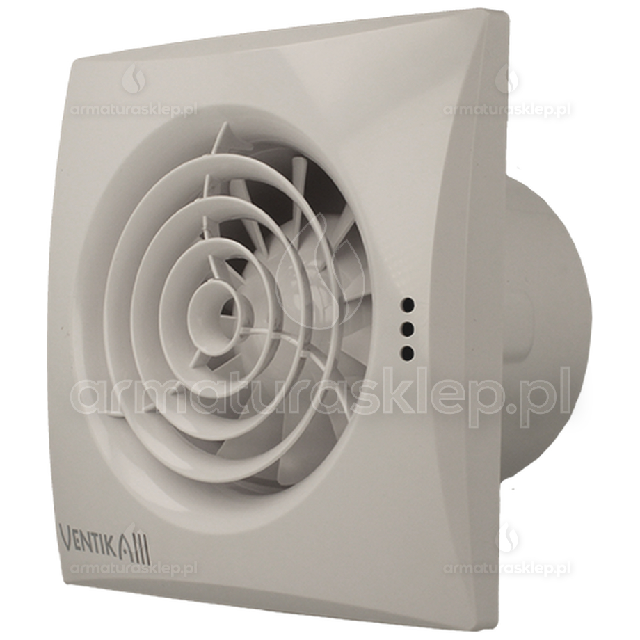 Vents ECHO wentylator osiowy fi 100mm CICHY Z TIMEREM I HIGROSTATEM biały D100QH