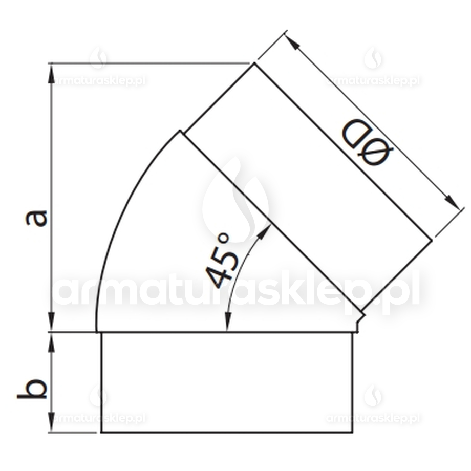 Vents kolano okrągłe fi 100mm 45 stopni białe KO100-45