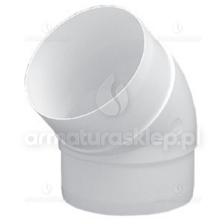 Vents kolano okrągłe fi 100mm 45 stopni białe KO100-45