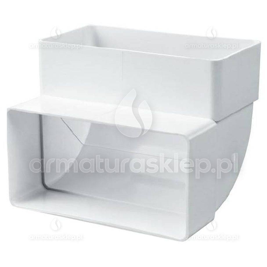 Vents kolano pionowe 110x55mm 90st. białe KP55-5