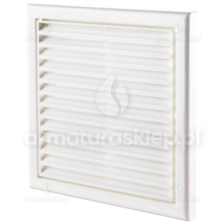 Vents kratka wentylacyjna 188x188mm z siatką i kołnierzem fi250 biała MW120AK