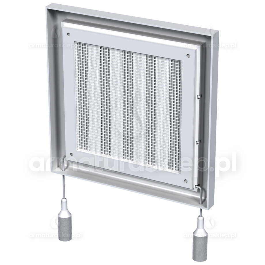 Vents kratka wentylacyjna regulowana 154x154mm z siatką biała MW100AR