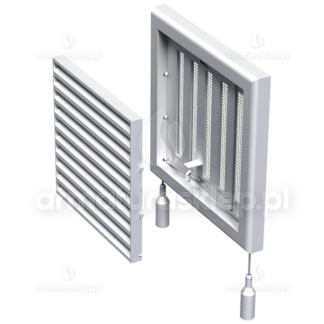 Vents kratka wentylacyjna regulowana 154x154mm z siatką biała MW100AR