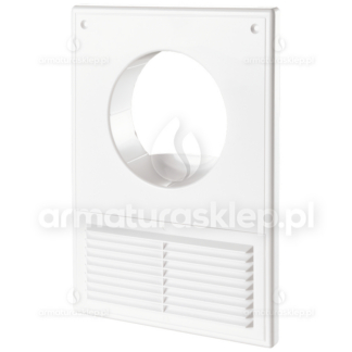 Vents kratka wentylacyjna regulowana 180x250mm z siatką i wejściem fi 125mm okrągłym biała MW125AKU