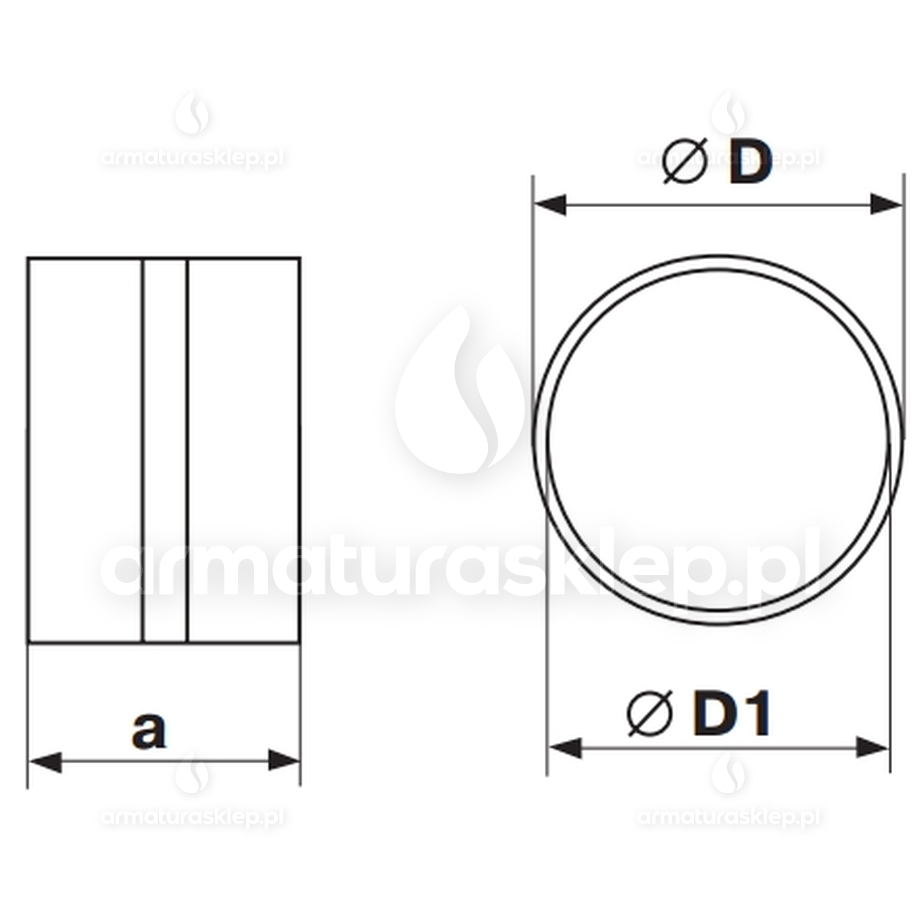 Vents łącznik kanałów okrągłych fi 100mm biały KO100-2