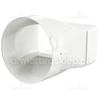 Vents łącznik przekrojów zmiennych współosiowo 110x55/fi 100mm biały KP55-33