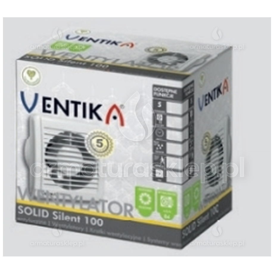 Vents SOLID SILENT wentylator osiowy fi 100mm cichy standard biały D100SR