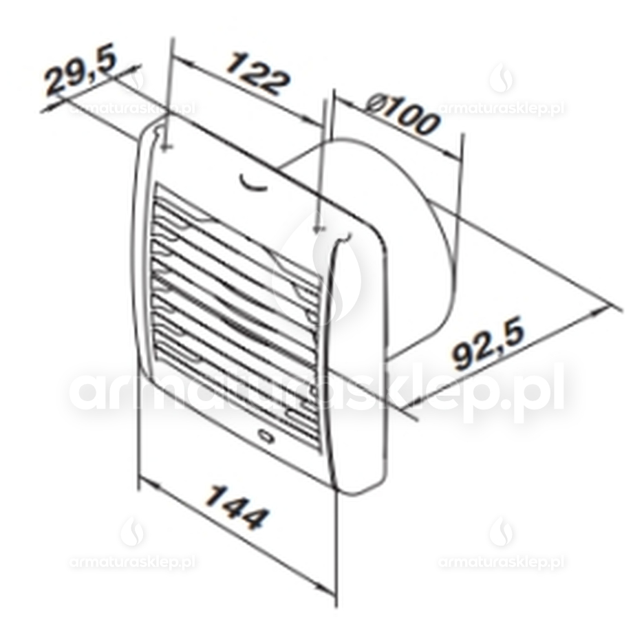 Vents SOLID SILENT wentylator osiowy fi 100mm cichy standard biały D100SR