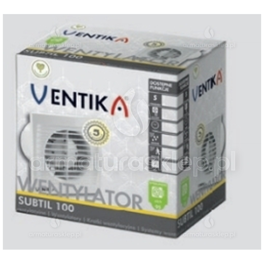 Vents SUBTIL wentylator osiowy fi 100mm standard biały D100S