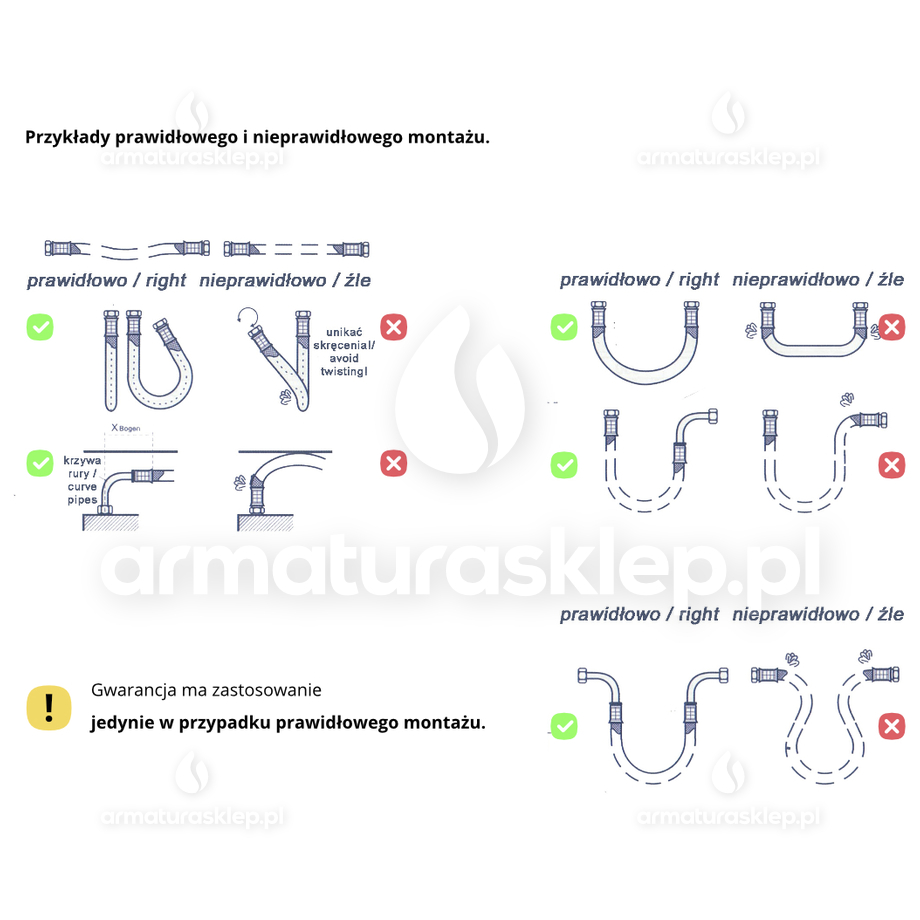 Wąż do wody w oplocie stalowym GW 3/4 200 cm